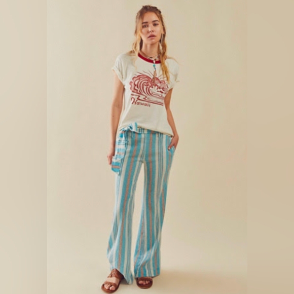 Free People Sungaze Tie Pants in Horizon Blue - Picture 1 of 4